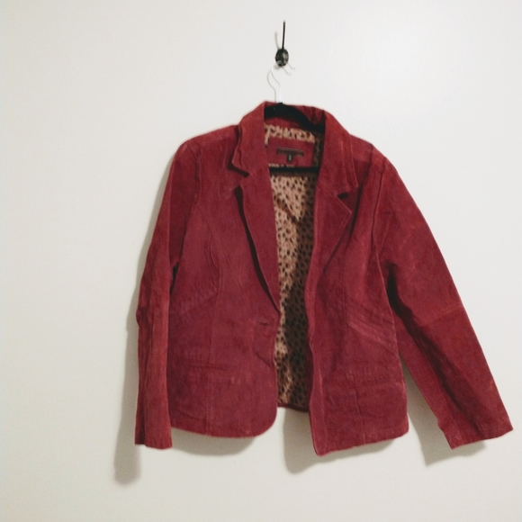 90's early 2000's Y2K leather jacket with leopard lining, Hypo Active 1x - Picture 1 of 5